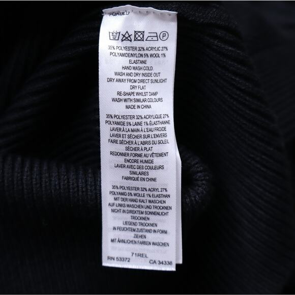 FRENCH CONNECTION NEW Joss Knit Mini Dress Black Bishop Sleeve Women's XS - Picture 9 of 10